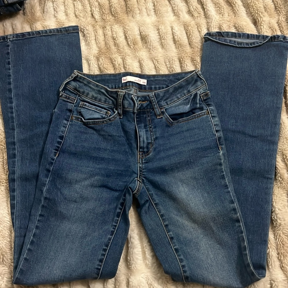 SO kohls brand low rise boot cut juniors jeans size 1/25